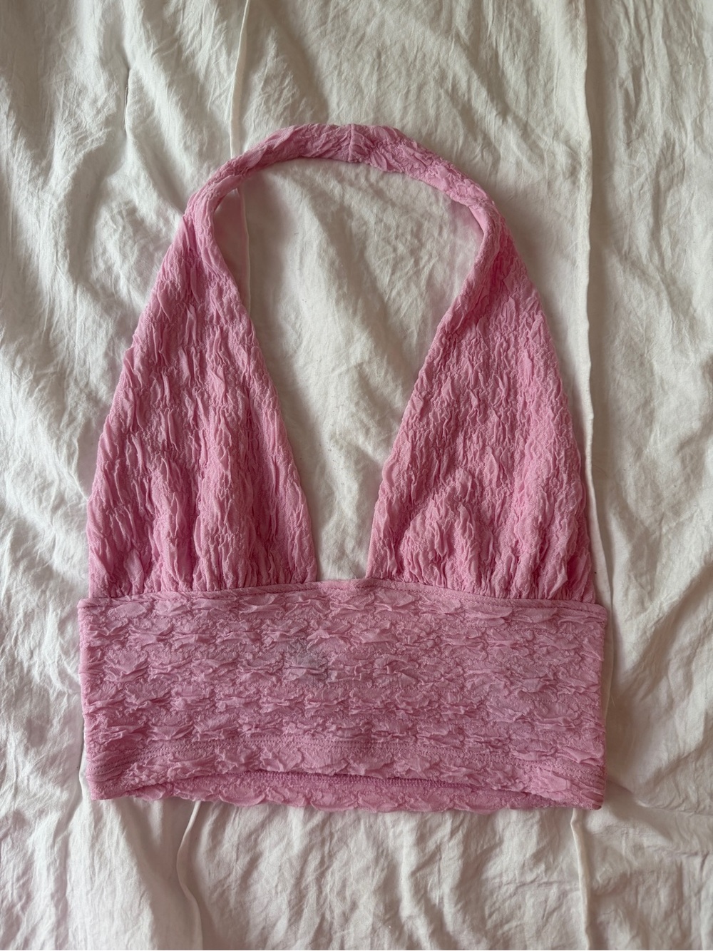 H&M Pink Lace Halter Crop Bralette